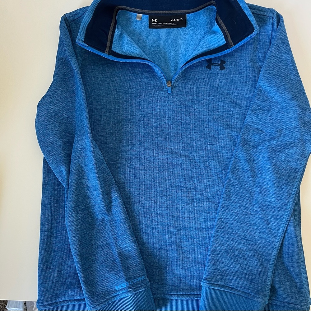 Boys Under Armour Blue Quarter-Zip Pullover size Youth Large